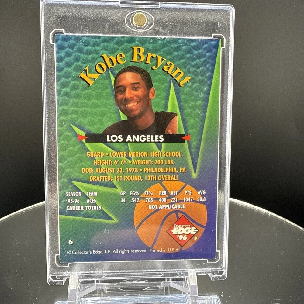 1996 Collector's Edge KOBE BRYANT ROOKIE RAGE SP INSERT RC #6